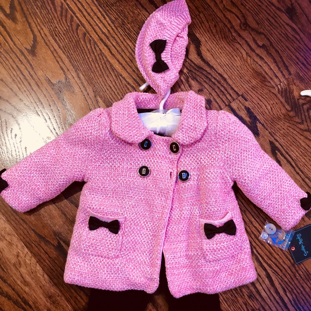 NWT Girls Pink Coat Set
